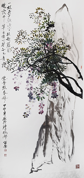 徐家荣作品6《紫藤—青霞 紫雪点春风》
